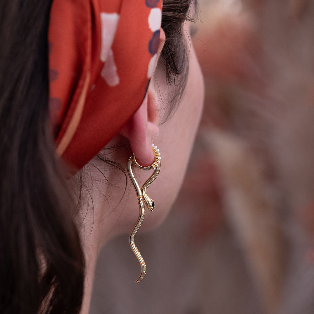 Hanging Snake Earrings