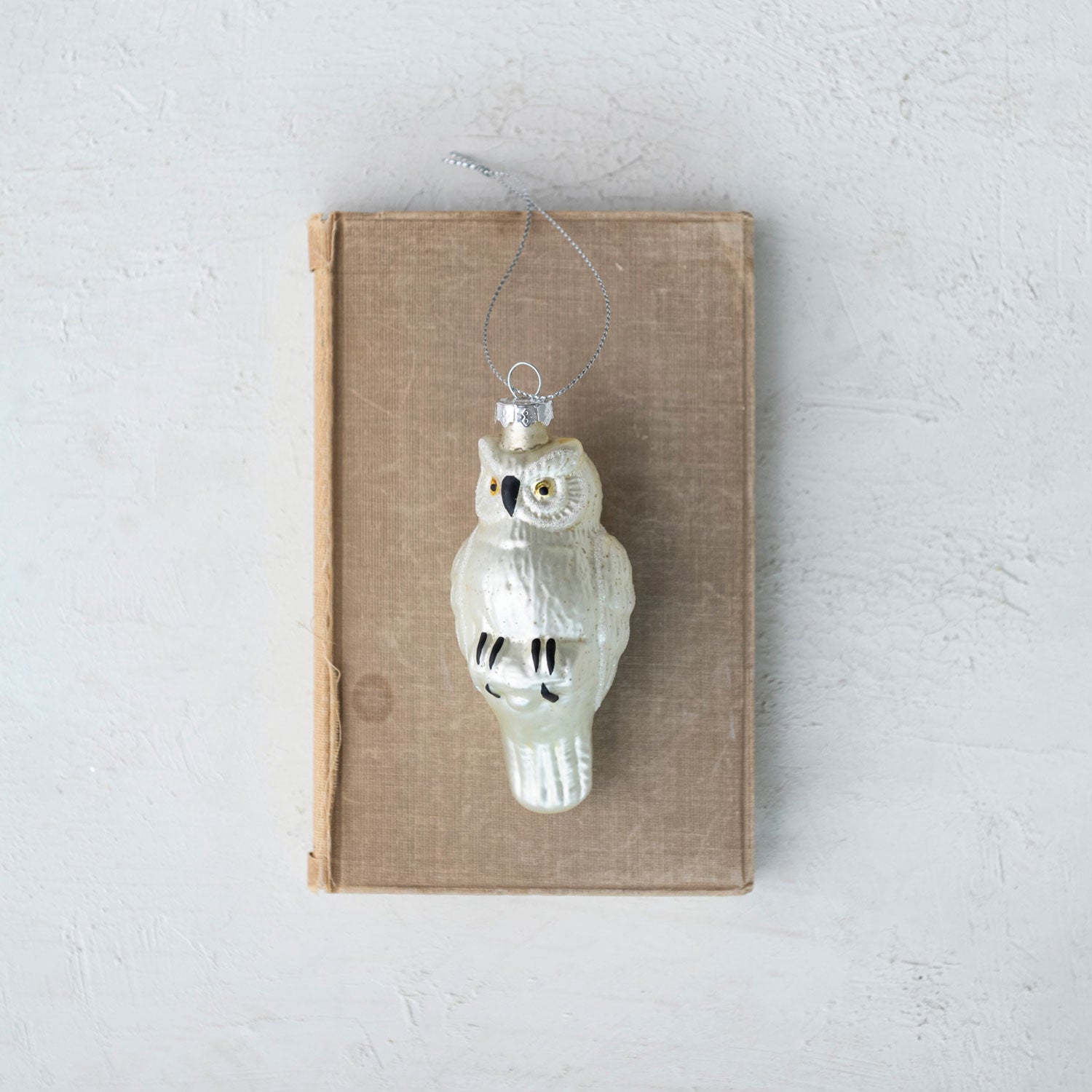 Snowy Owl Glass Ornament