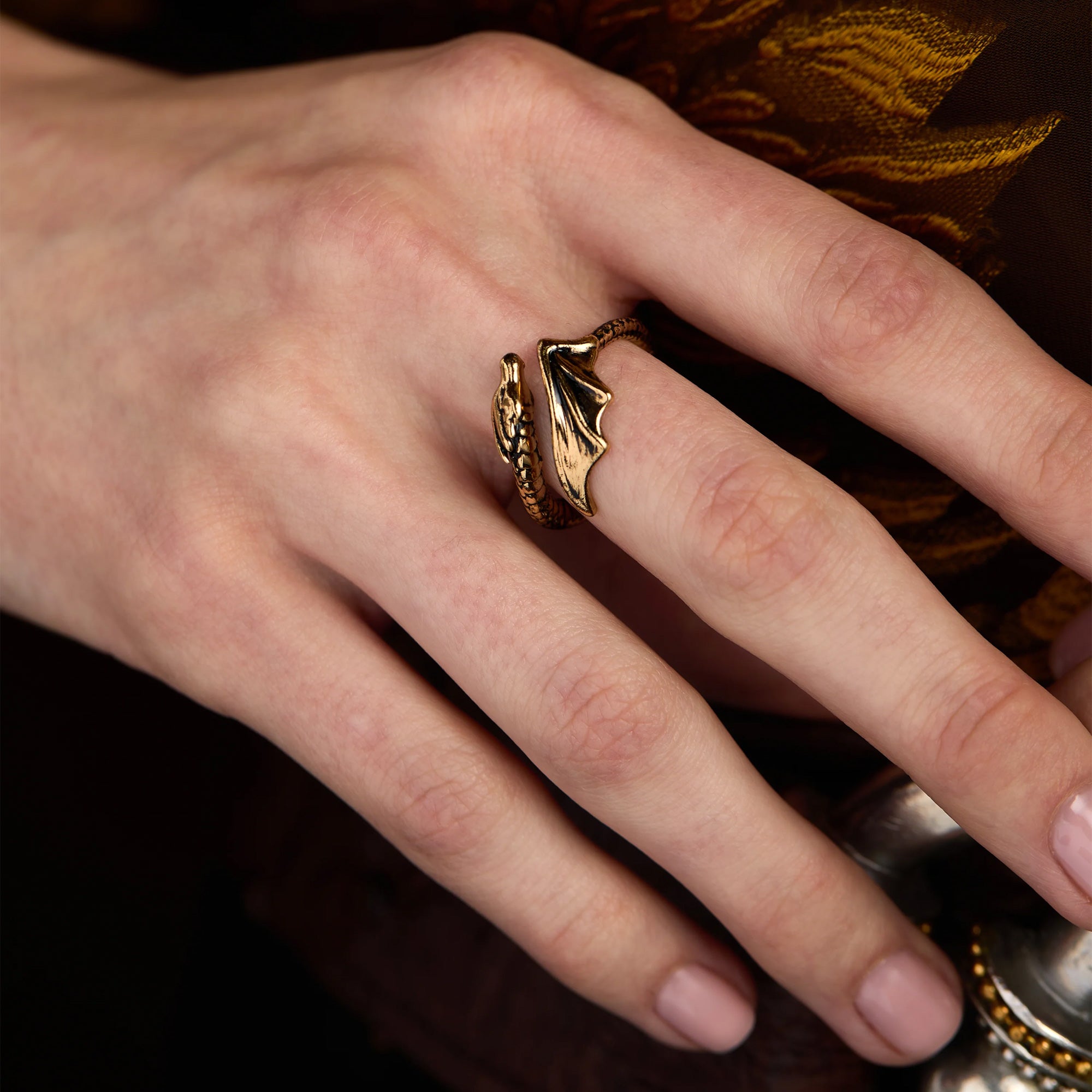 House of the Dragon Gold Syrax Bypass Ring - Alex + Ani