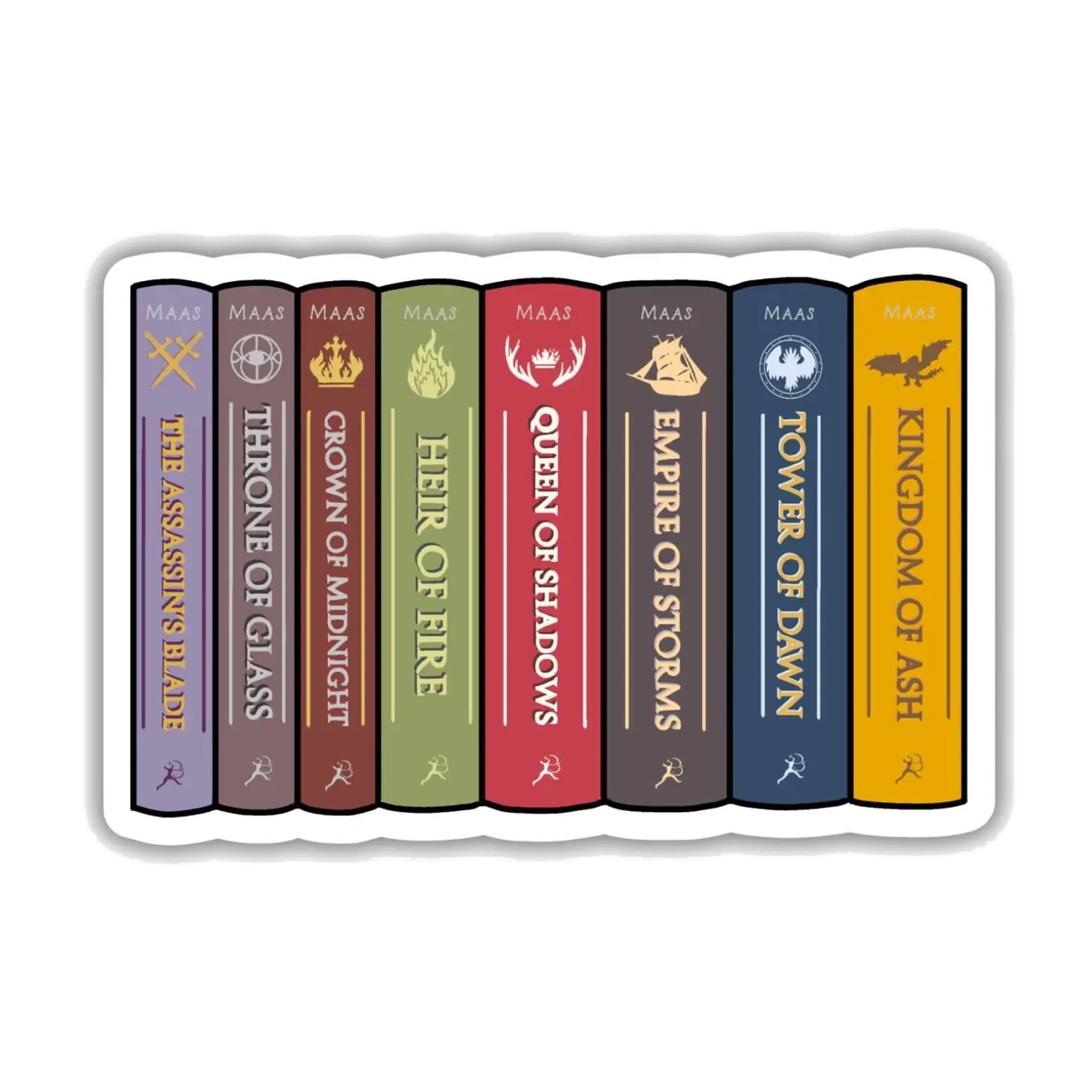 Throne of Glass Book Spines Sticker