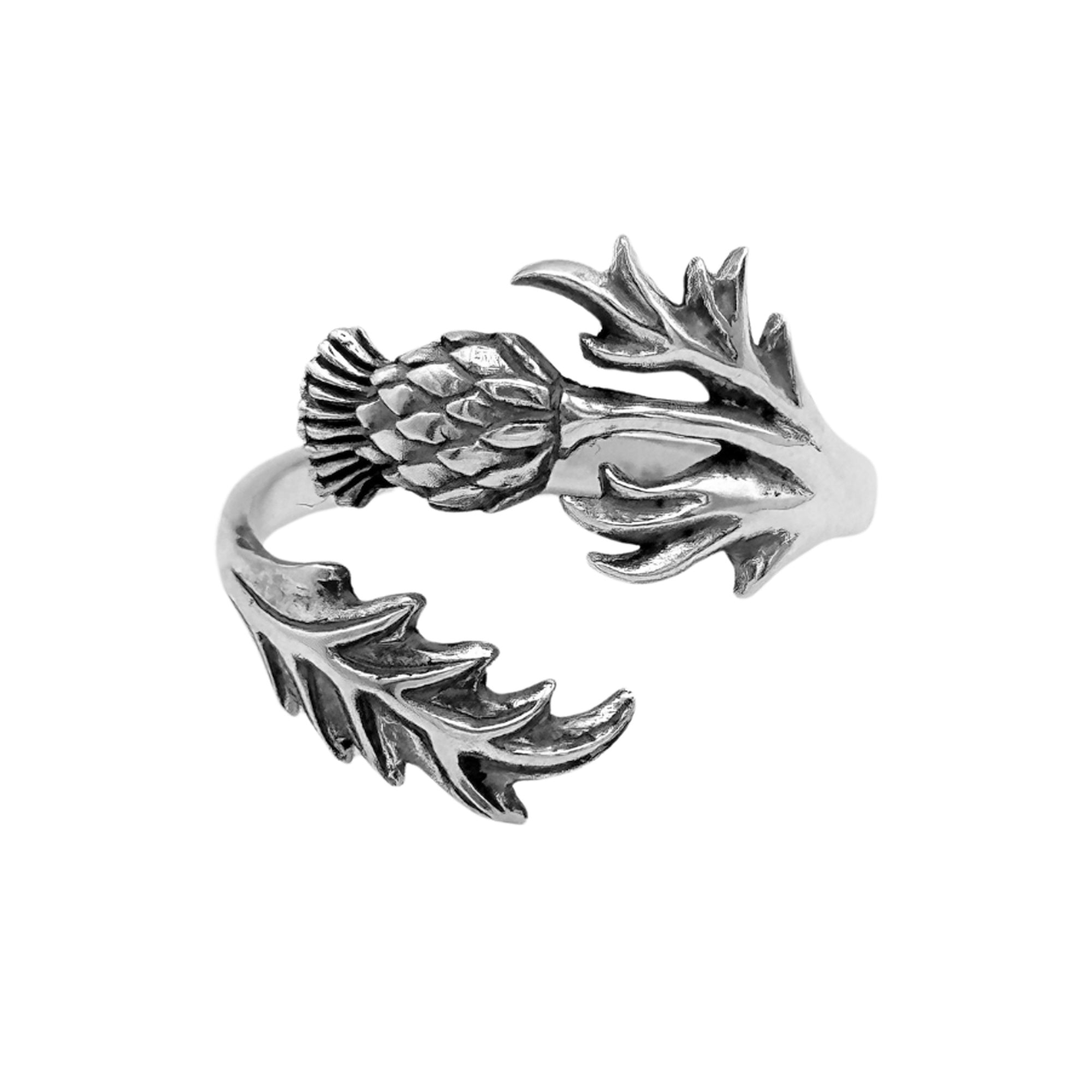 Sterling Silver Adjustable Thistle Ring
