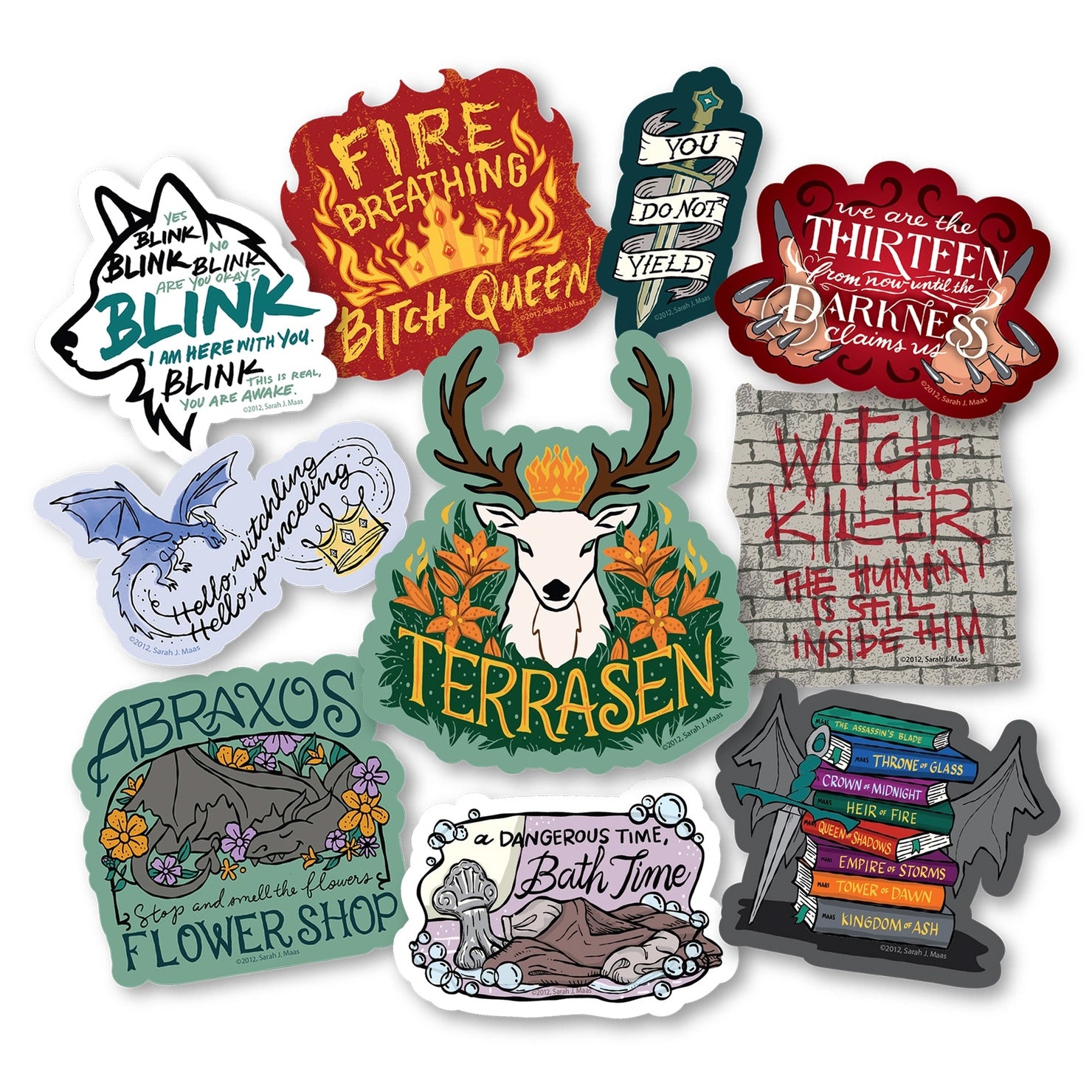 Throne of Glass Decals (10 pack)