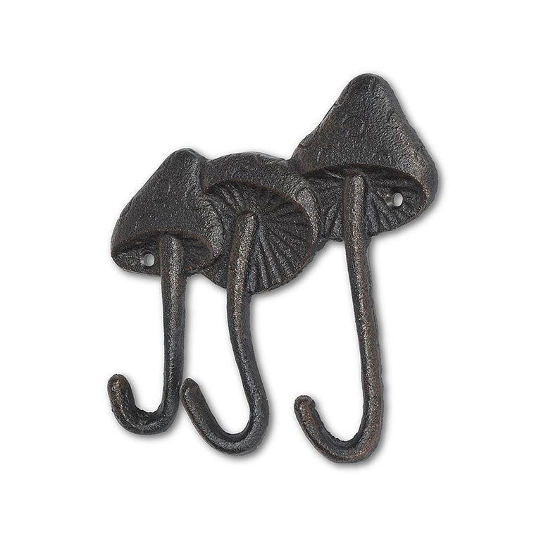 Cast Iron Mushroom Triple Hook
