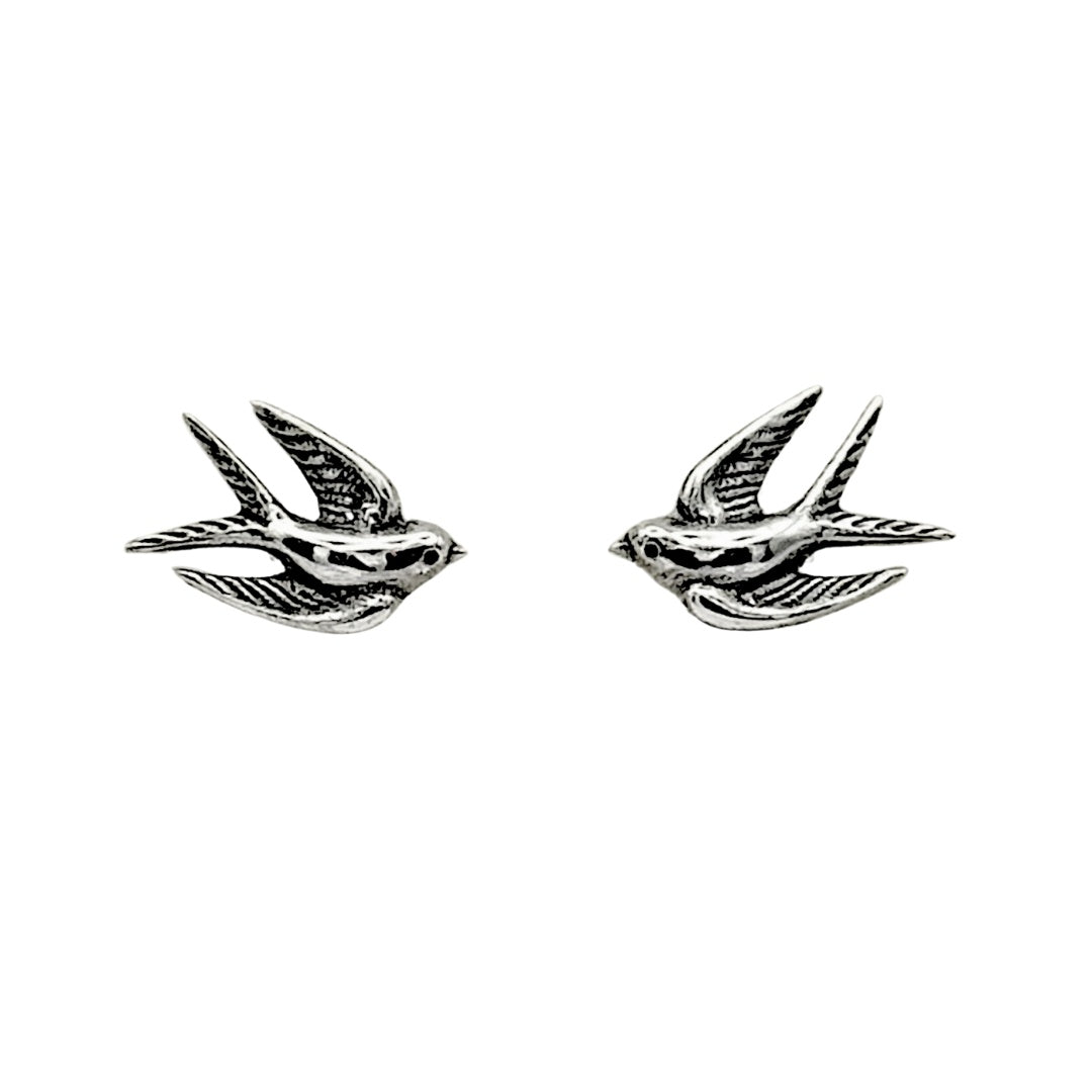 Sterling Silver Swallow Post Earrings