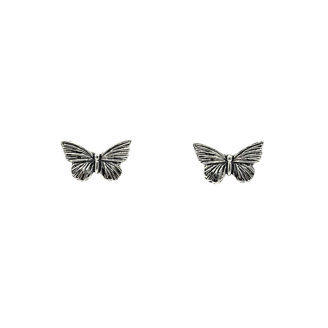 Sterling Silver Textured Butterfly Earrings