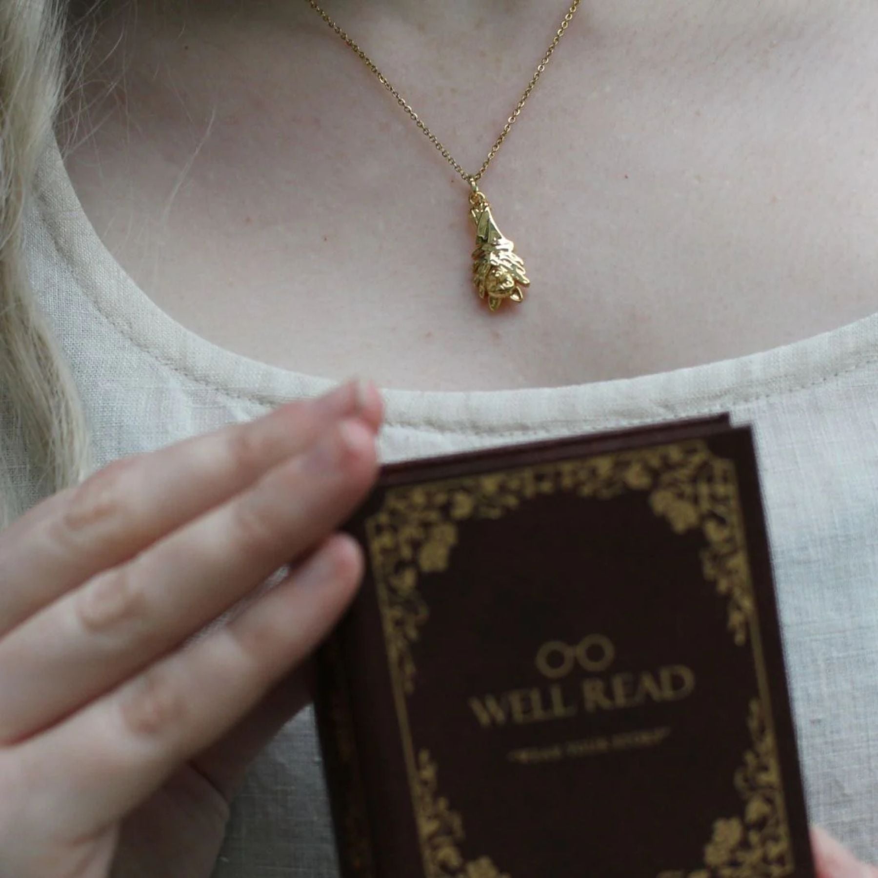 Dracula Gold Bookish Necklace