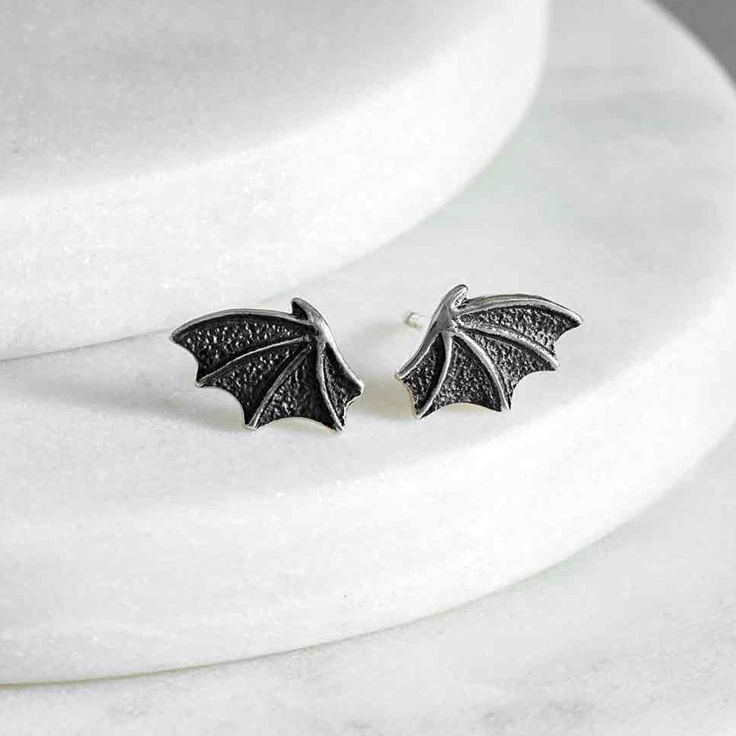 Sterling Silver Dragon Wing Post Earrings Curiosa Purveyors of Extraordinary Things