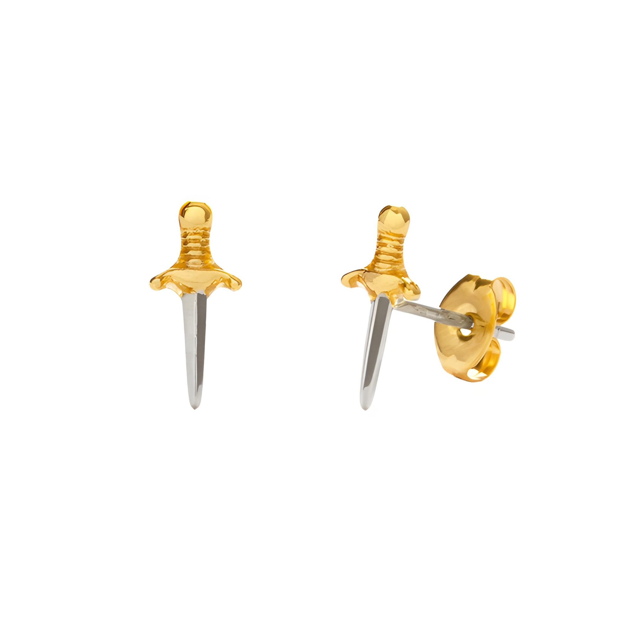 Tiny Dagger Stud Earrings
