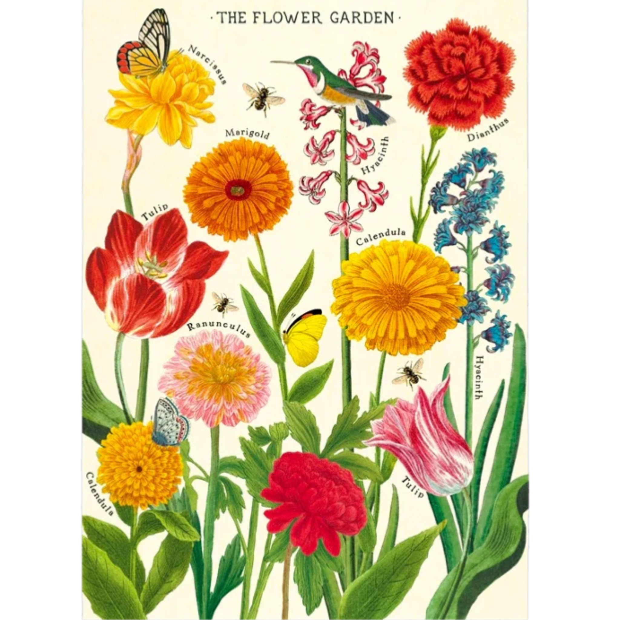Flower Garden Vintage Print