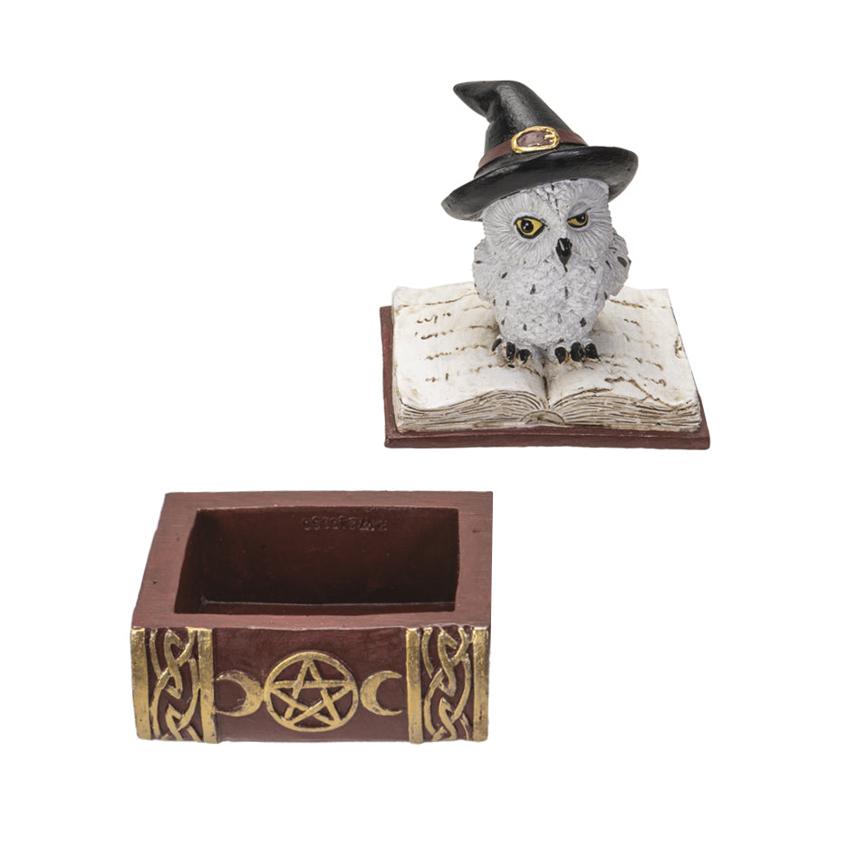 Wizard Owl Spellbook Trinket Box