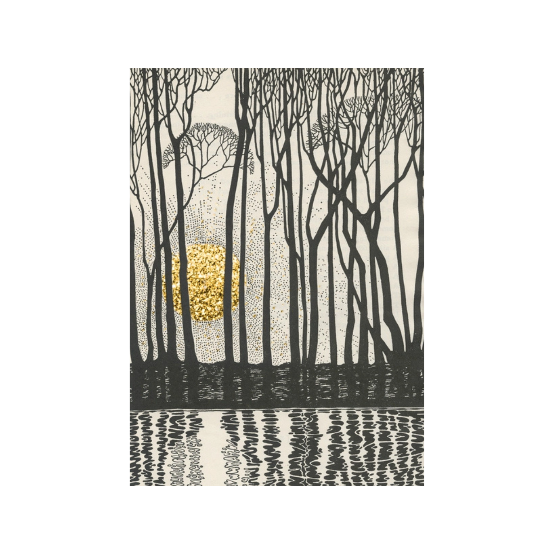 Sunset Hand Glittered Greeting Card