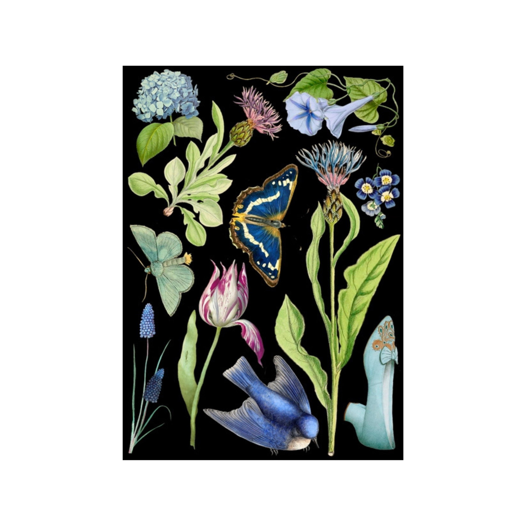 Purple & Blue Garden Greeting Card