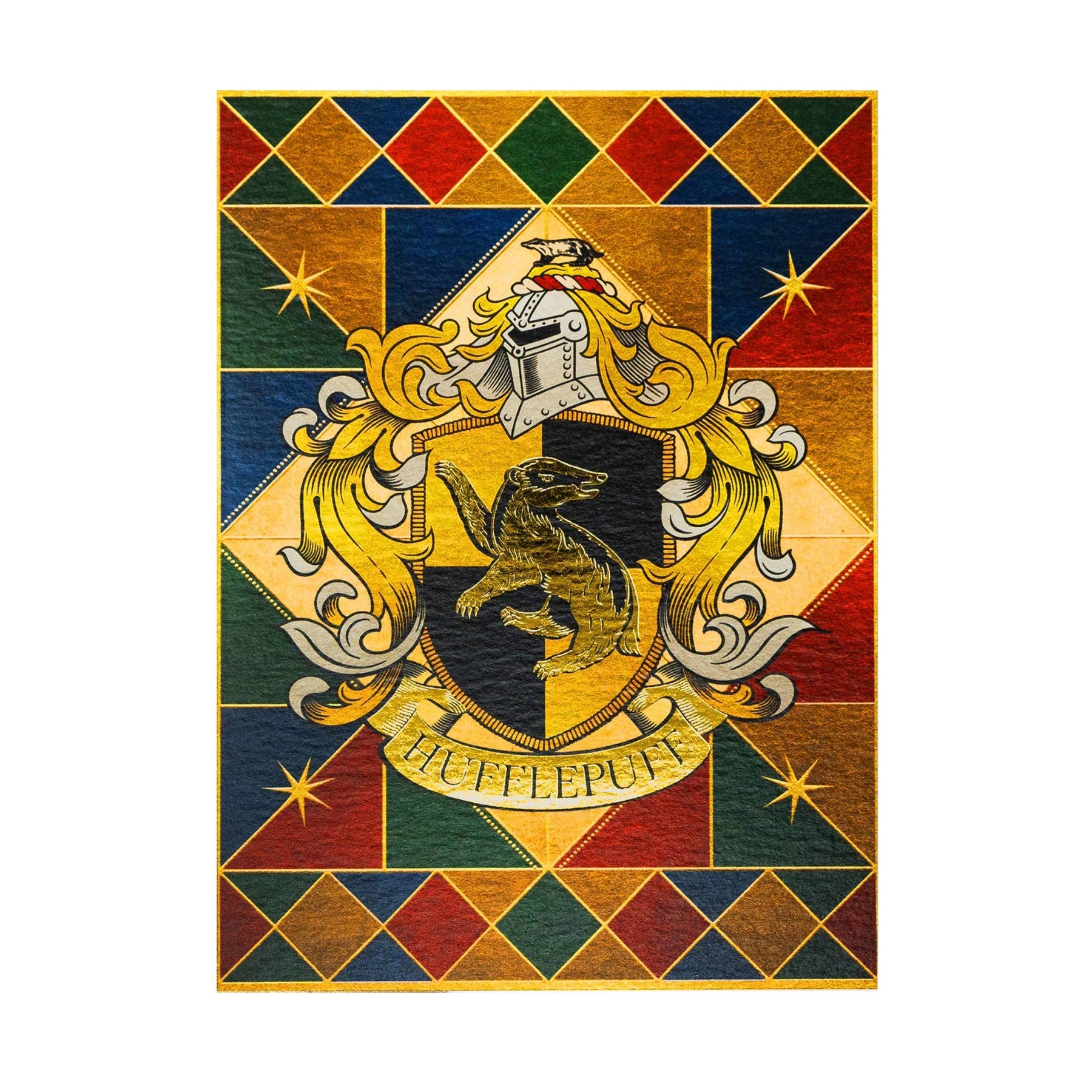 Hufflepuff Crest Foiled Notecard
