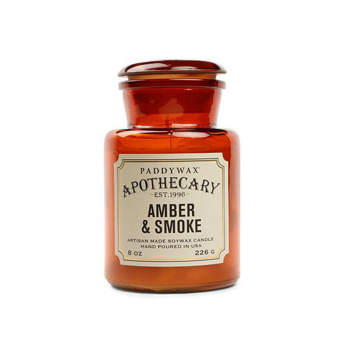 Apothecary Glass Candle - Amber & Smoke