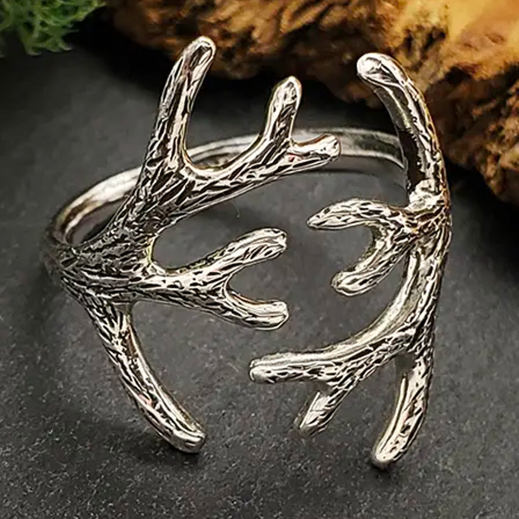 Sterling Silver Adjustable Antler Ring
