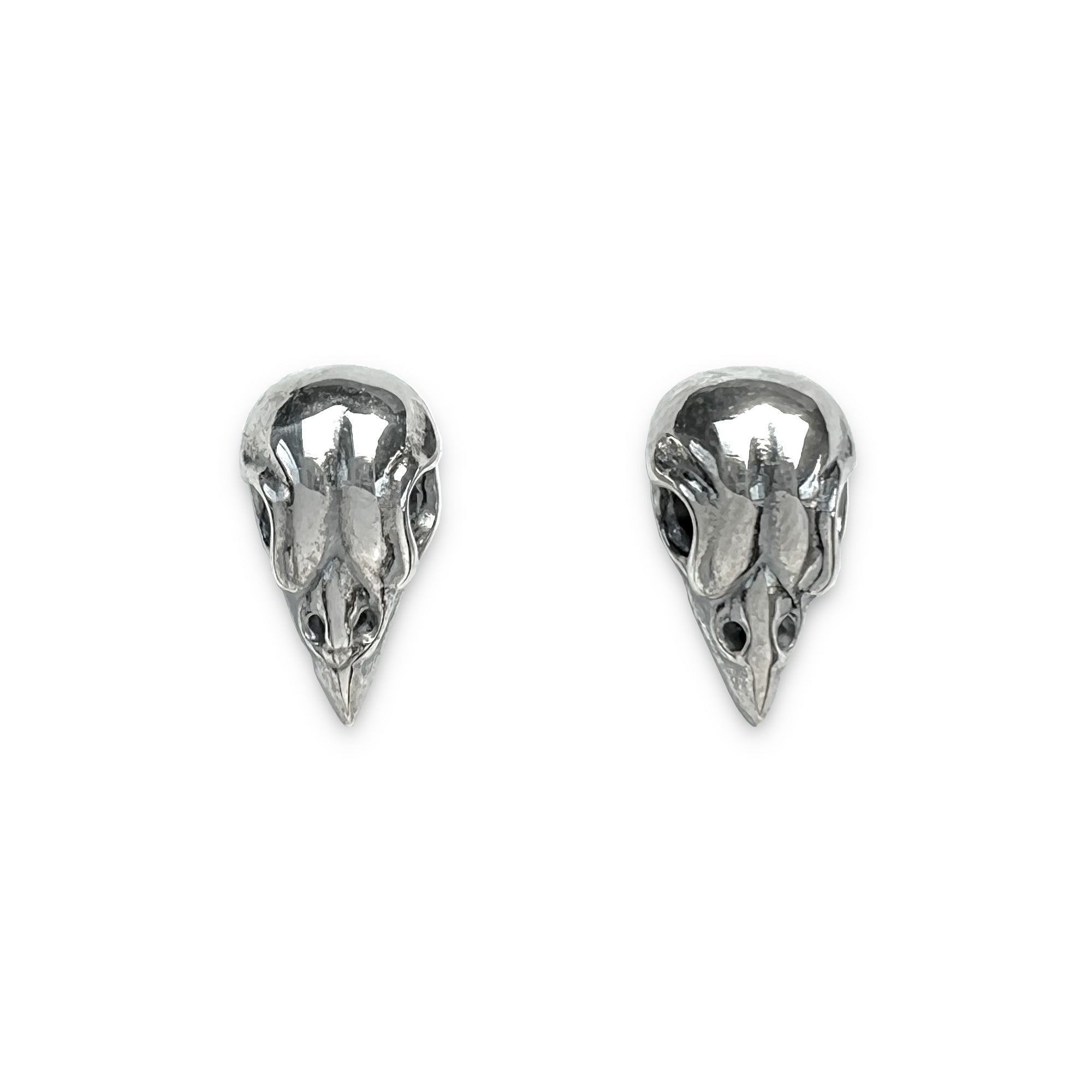 Sterling Silver Sparrow Skull Post Earrings