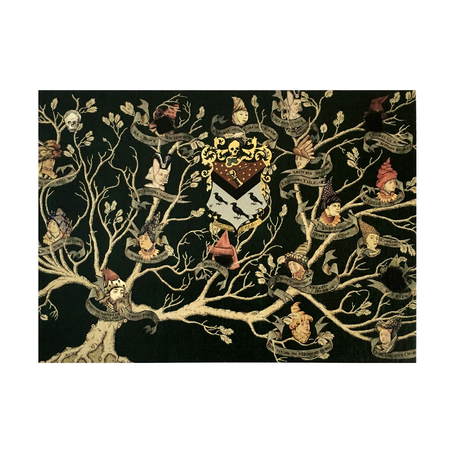 Black Family Tapestry Foiled Notecard