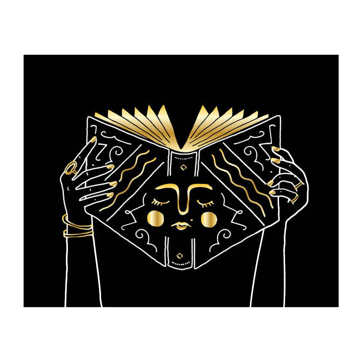 Book Face Gold Foil Print