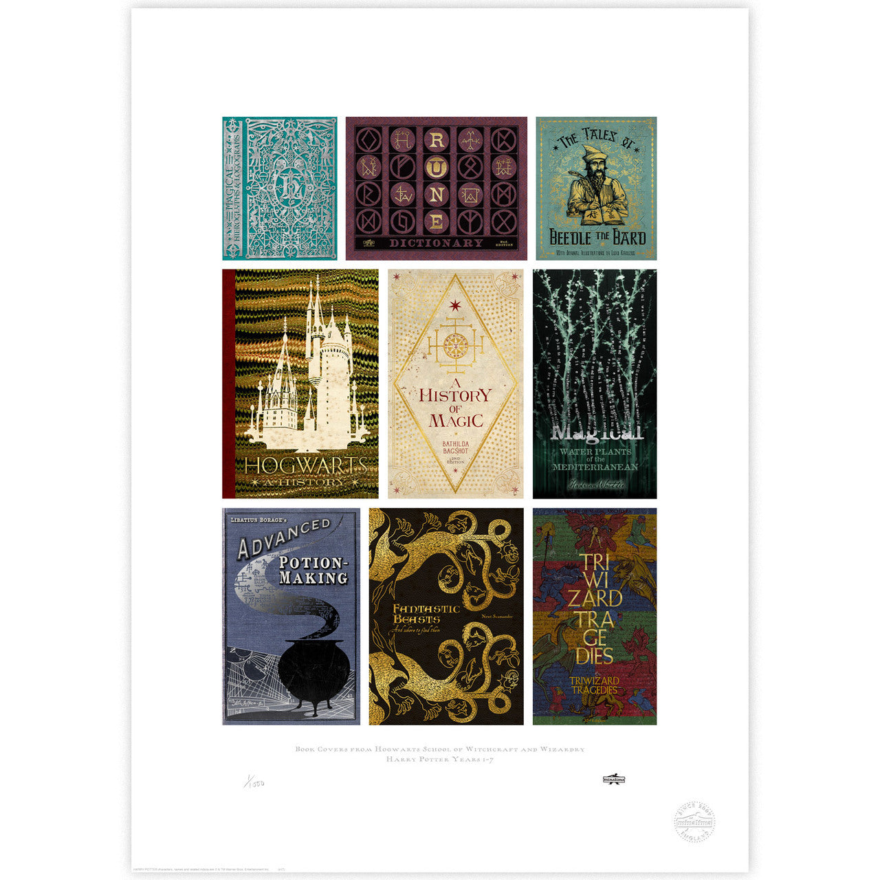 Hogwarts Book Covers Compilation Limited Edition Art Print