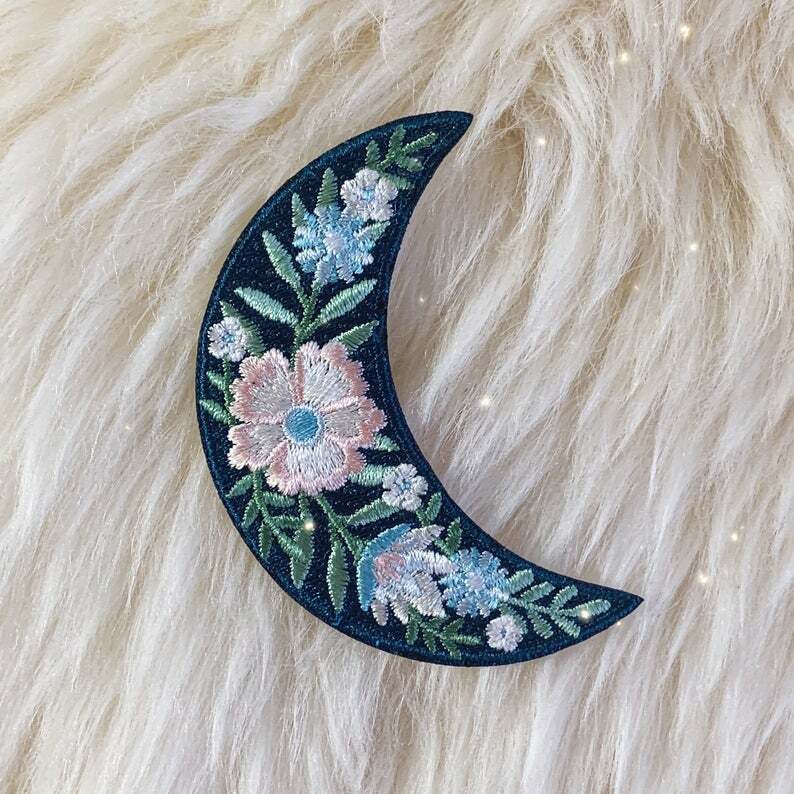Botanical Crescent Moon Patch