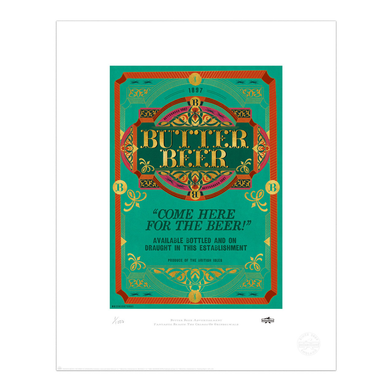 Butterbeer Advertisement Limited Edition Art Print