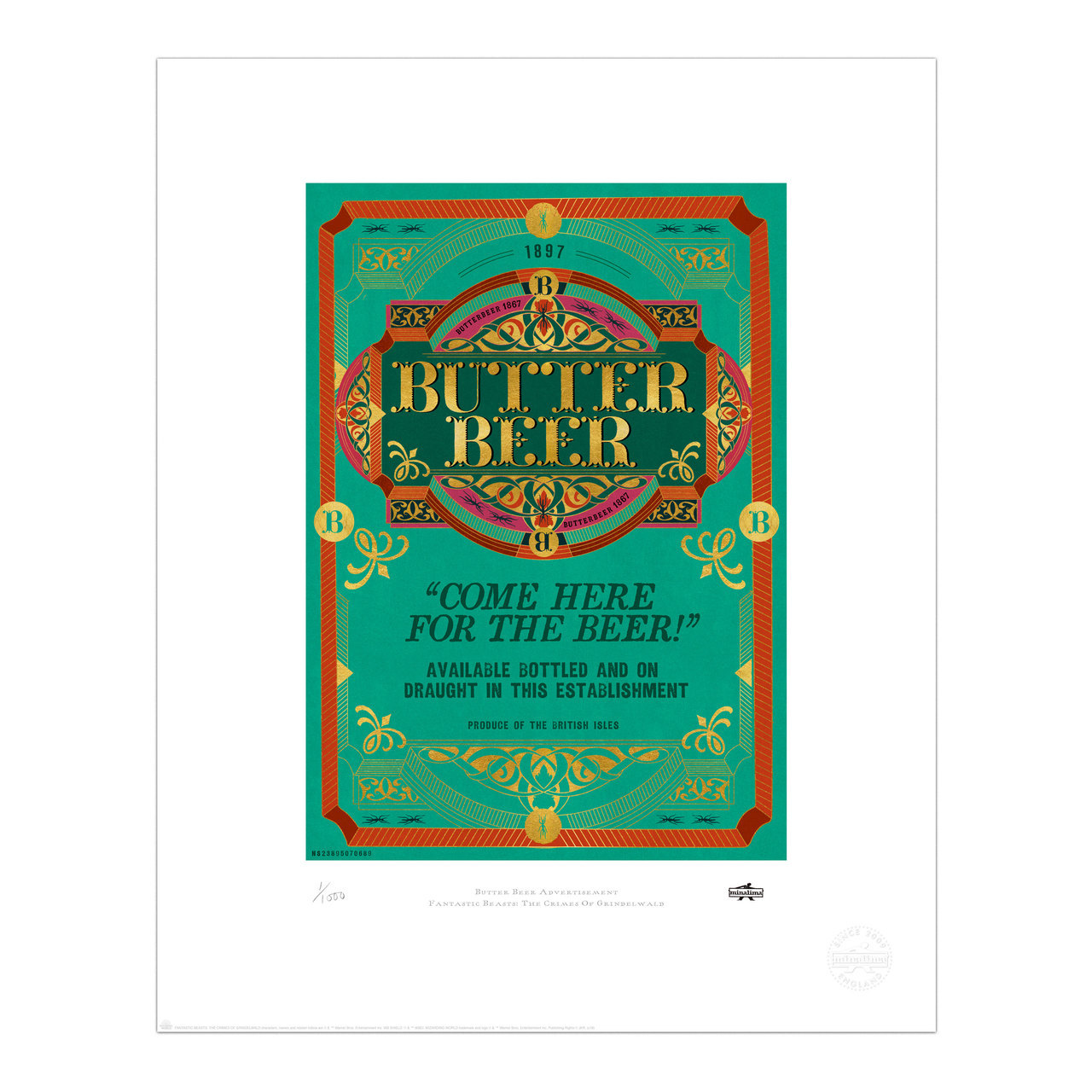 Butterbeer Advertisement Limited Edition Art Print