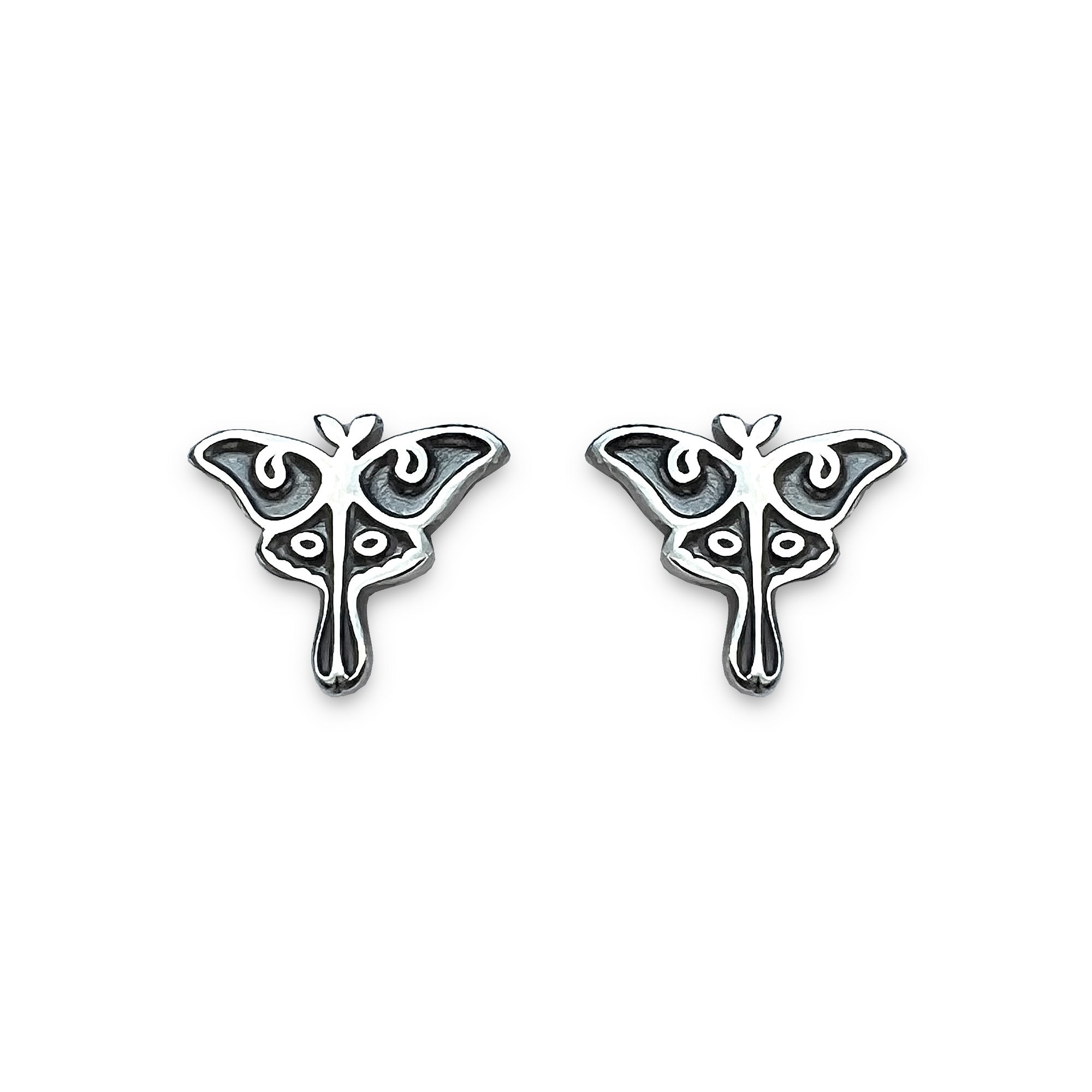 Sterling Silver Luna Moth Earrings