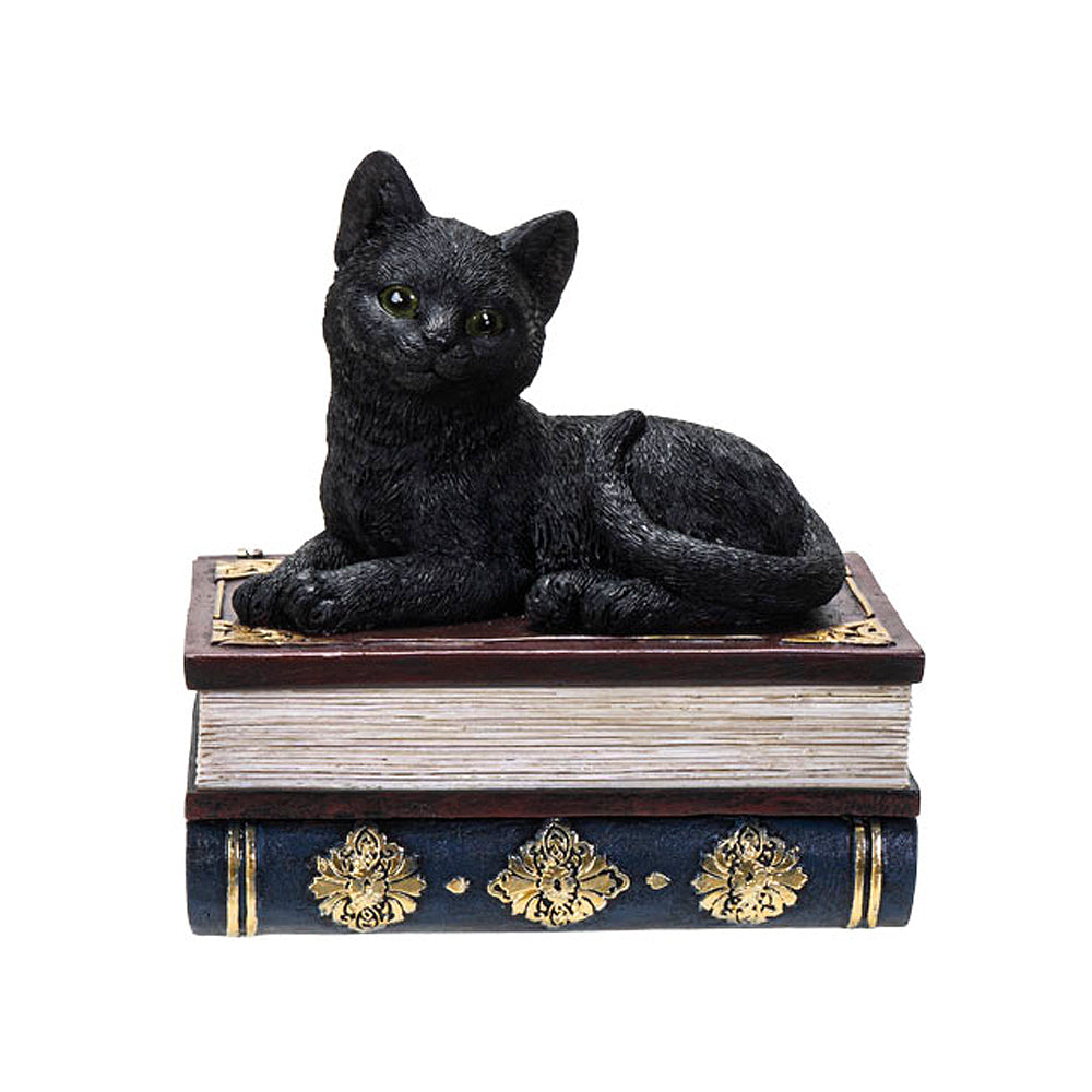 Black Cat Book Trinket Box