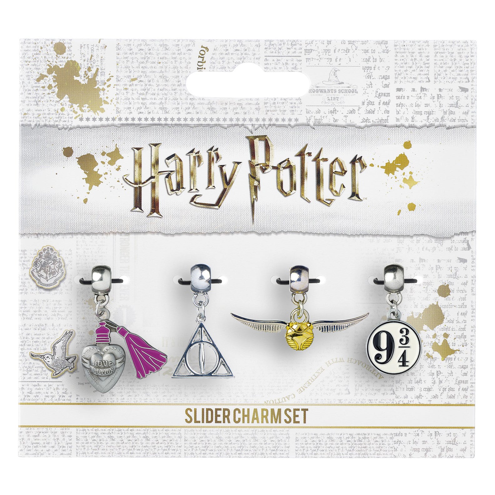 Charm Set - Love Potion, Deathly Hallows, Golden Snitch, Platform 9 3/4