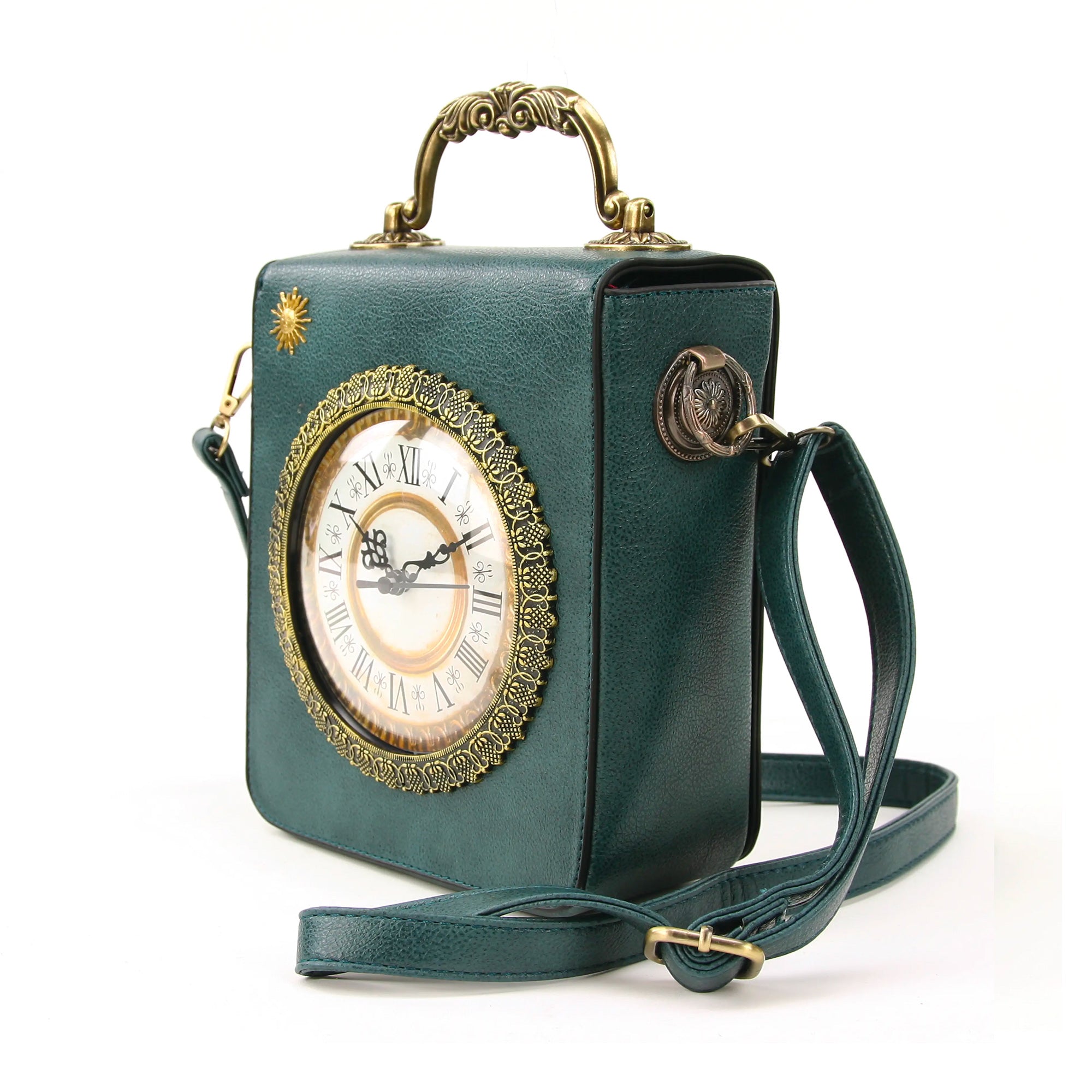 Vintage Clock Rectangular Shoulder Bag