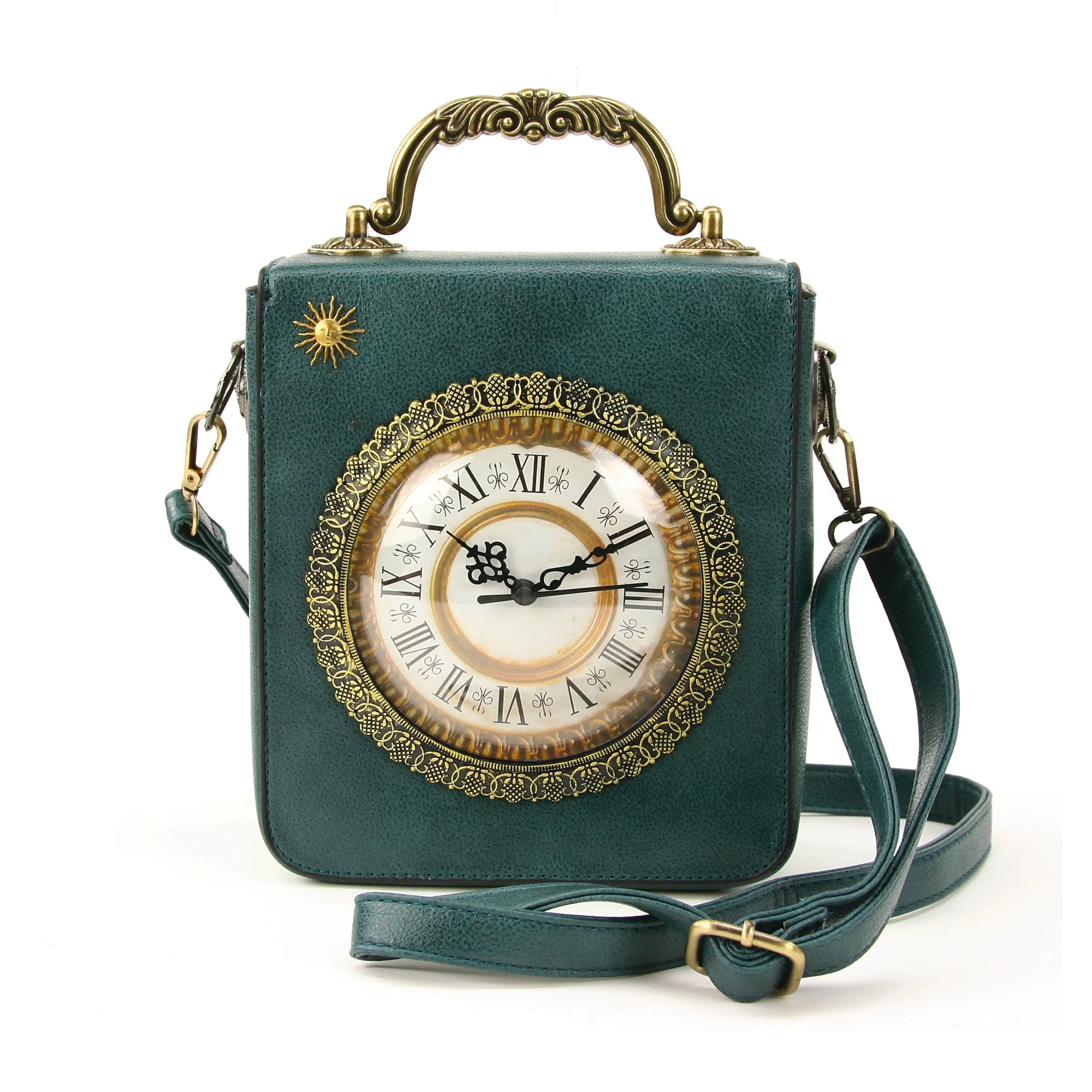 Vintage Clock Rectangular Shoulder Bag