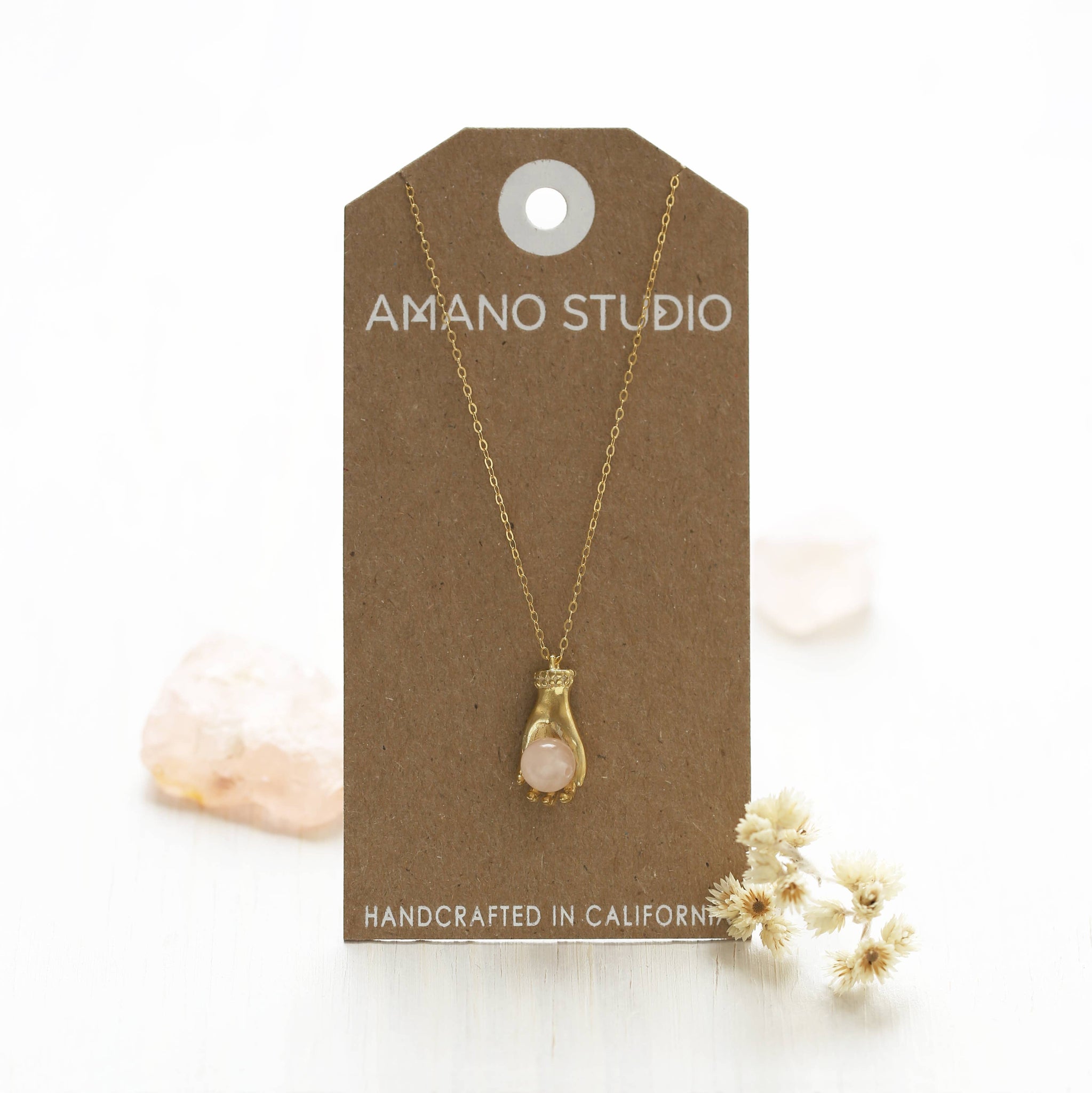 Rose Quartz Fortune Teller Necklace