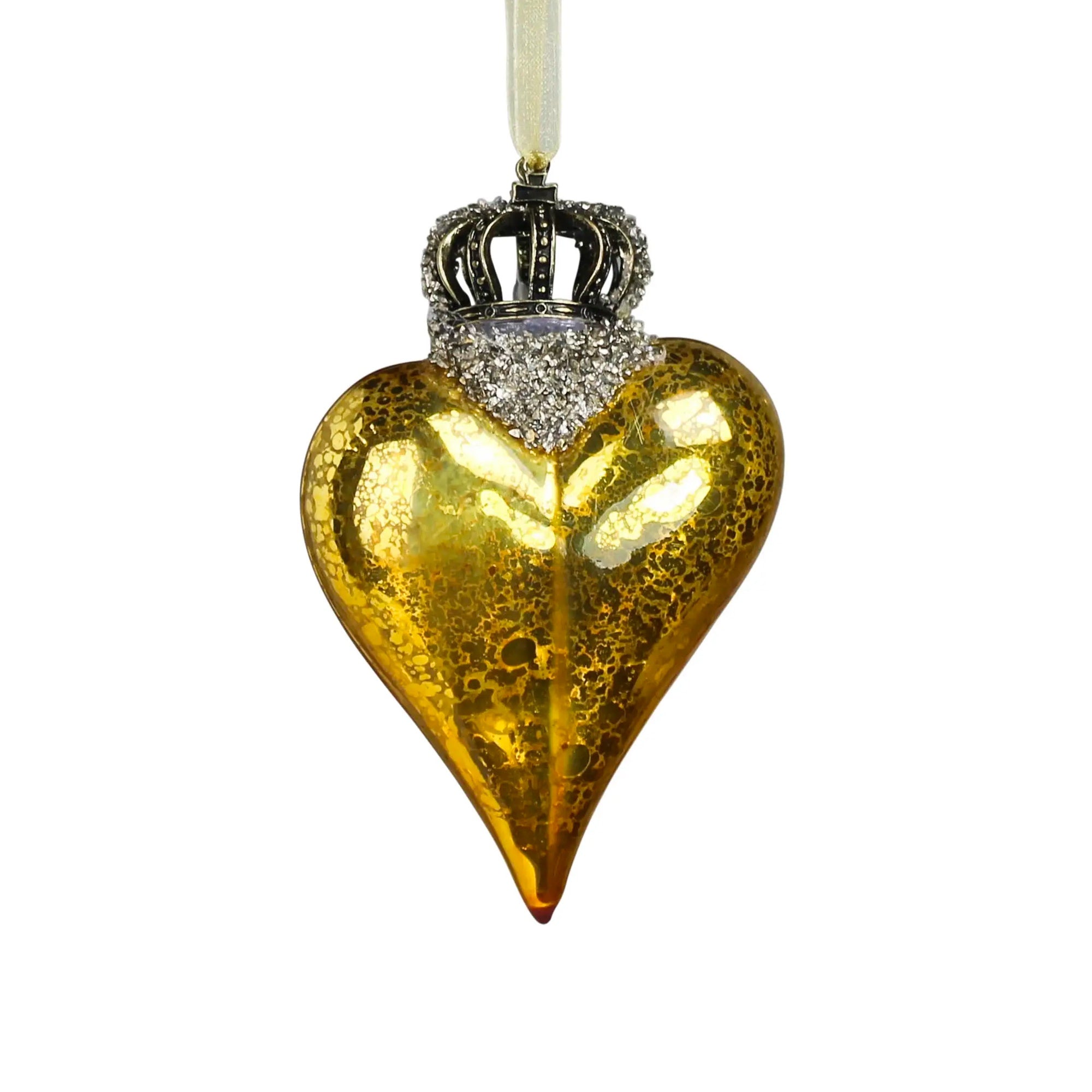 Gold Crowned Heart Ornament