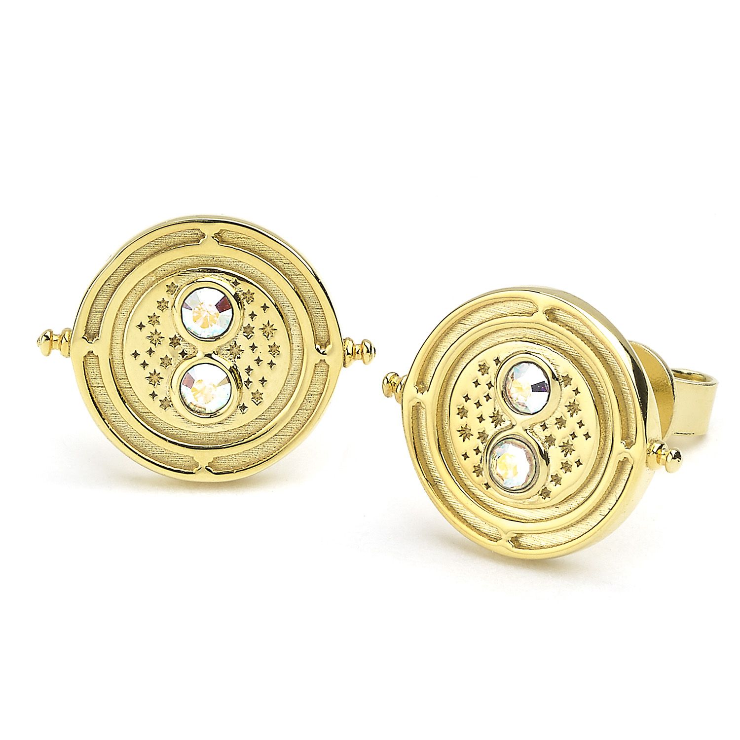Gold Plated Time-Turner Stud Earrings
