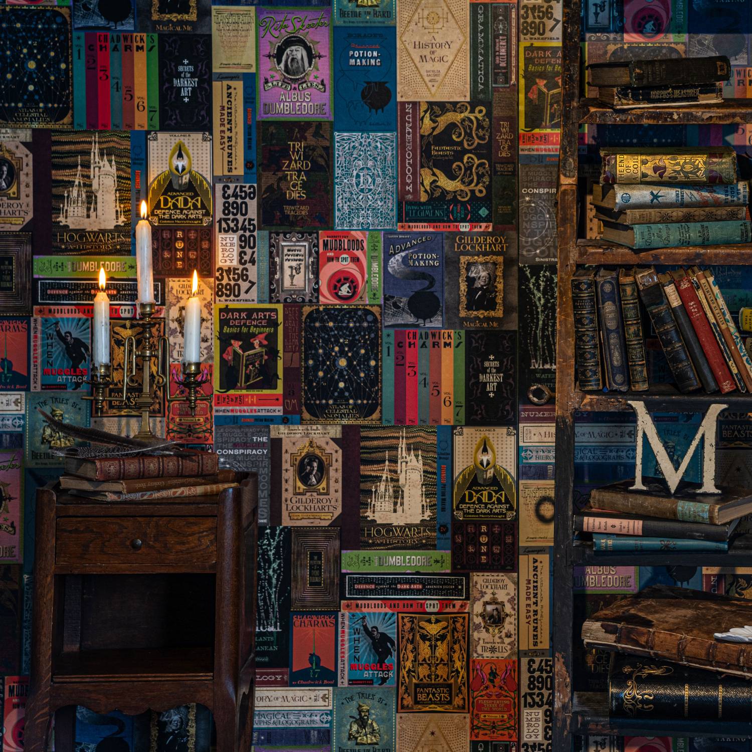 Hogwarts Library Book Covers Wallpaper