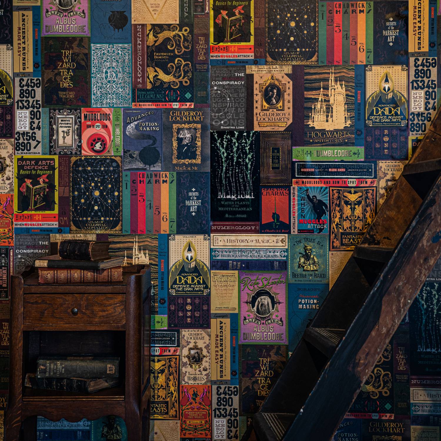 Hogwarts Library Book Covers Wallpaper