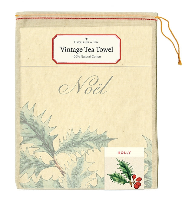 Holly (Noël) Tea Towel
