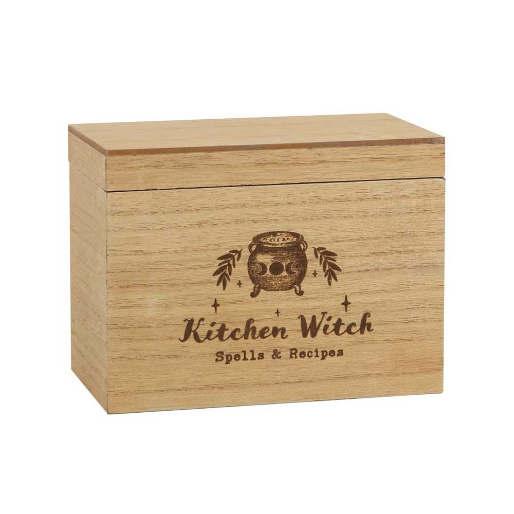 Kitchen Witch Wooden Recipe Box