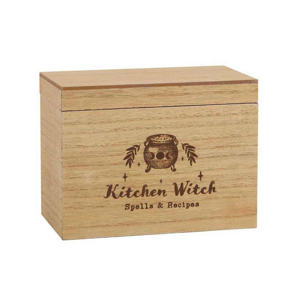 Kitchen Witch Wooden Recipe Box