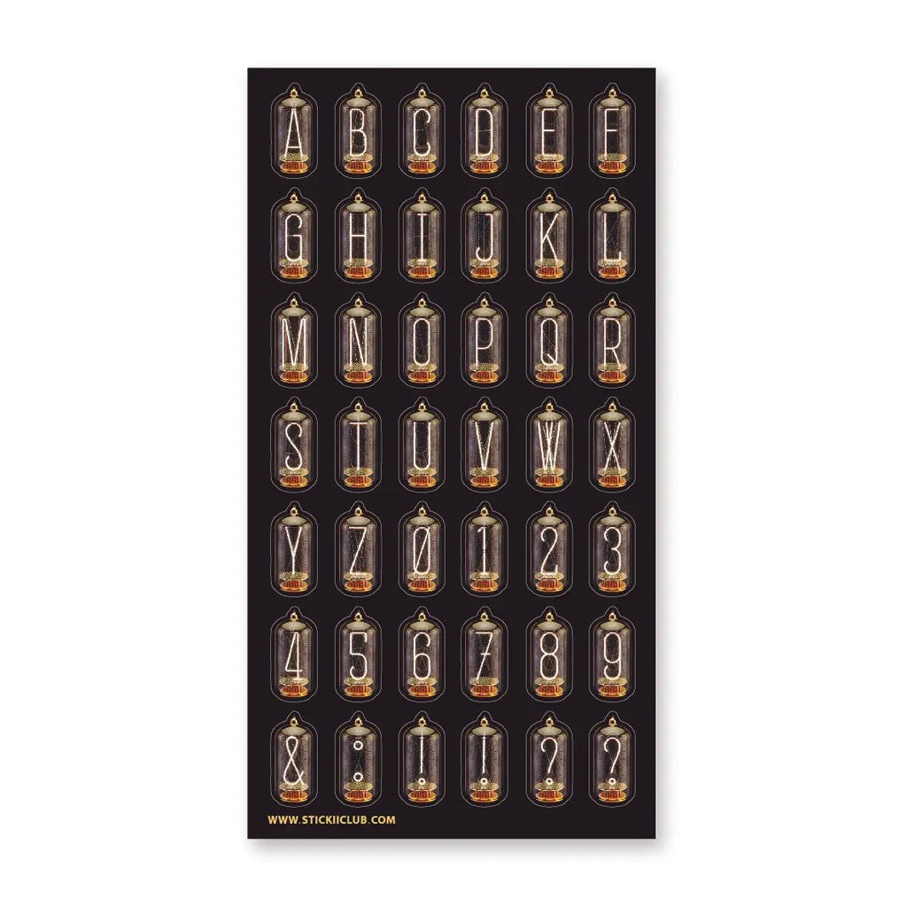 Light Bulb Alphabet Sticker Sheet