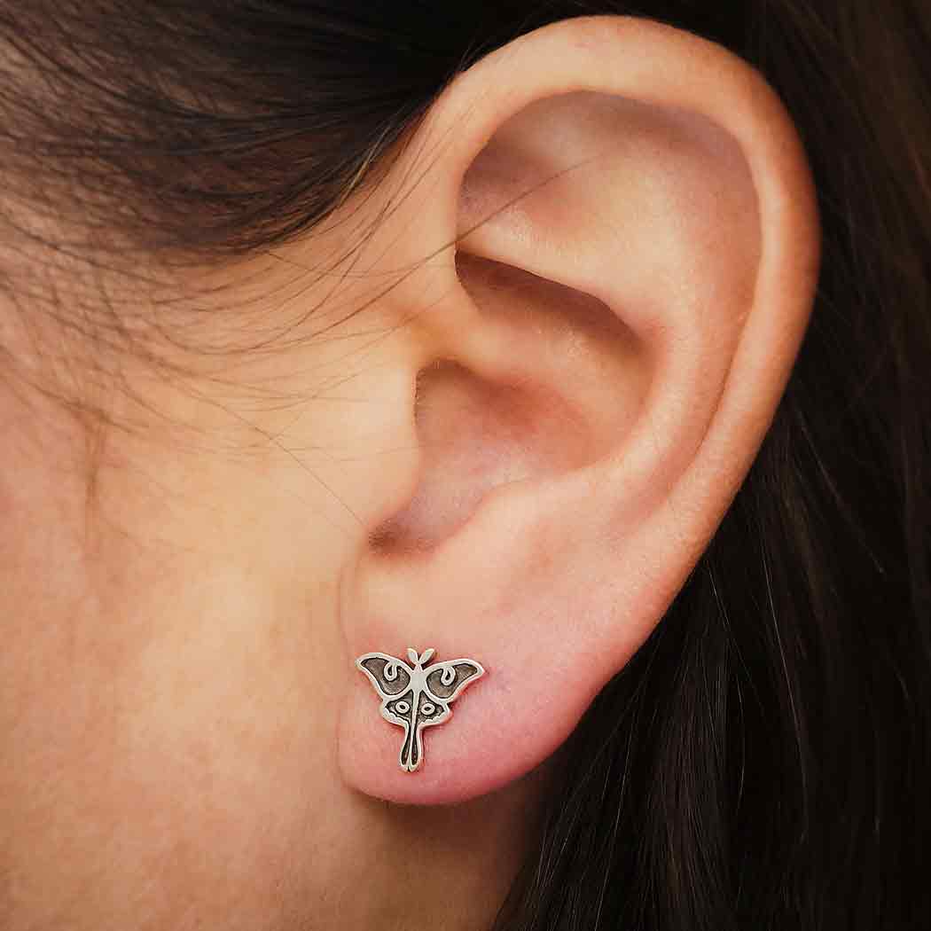 Sterling Silver Luna Moth Earrings