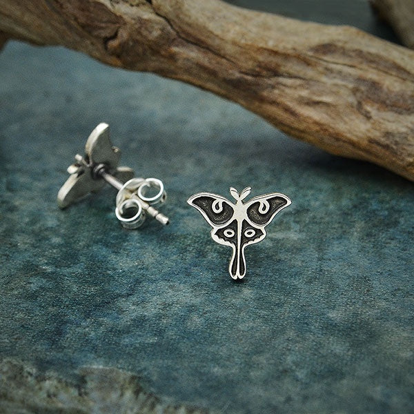 Sterling Silver Luna Moth Earrings