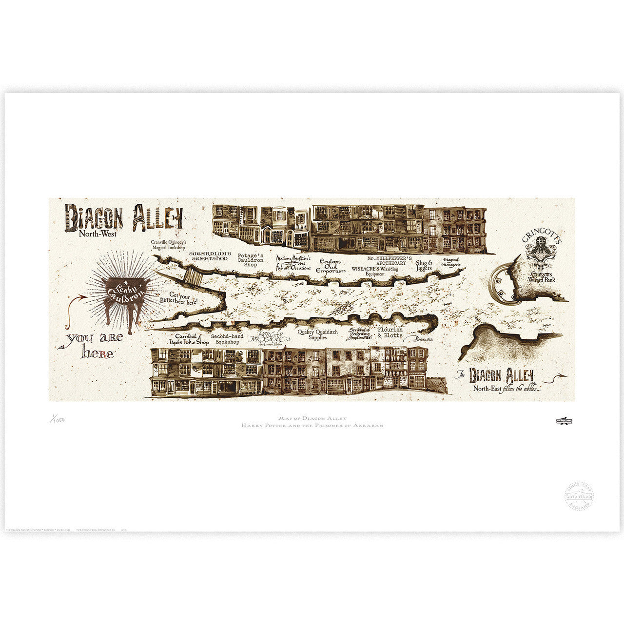 Map of Diagon Alley Limited Edition Art Print