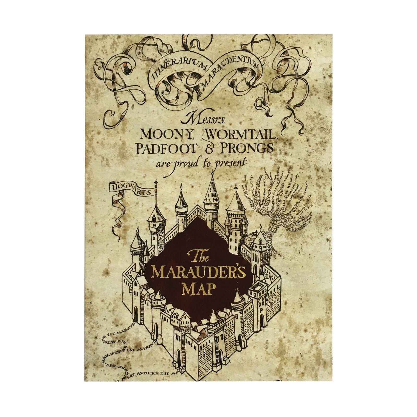 The Marauder's Map Foiled Notecard