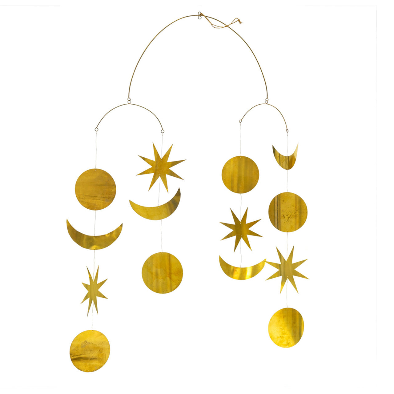 Oversized Brass Star & Moon Mobile