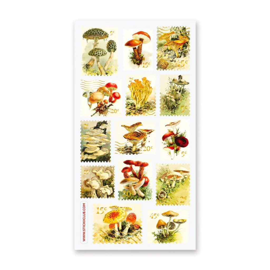 Mushroom Stamps Sticker Sheet