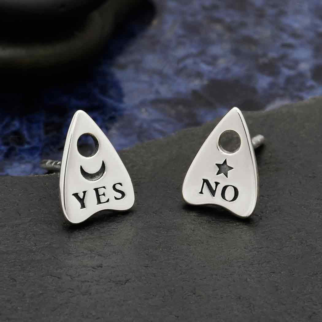 Sterling Silver Ouija Planchette Earrings