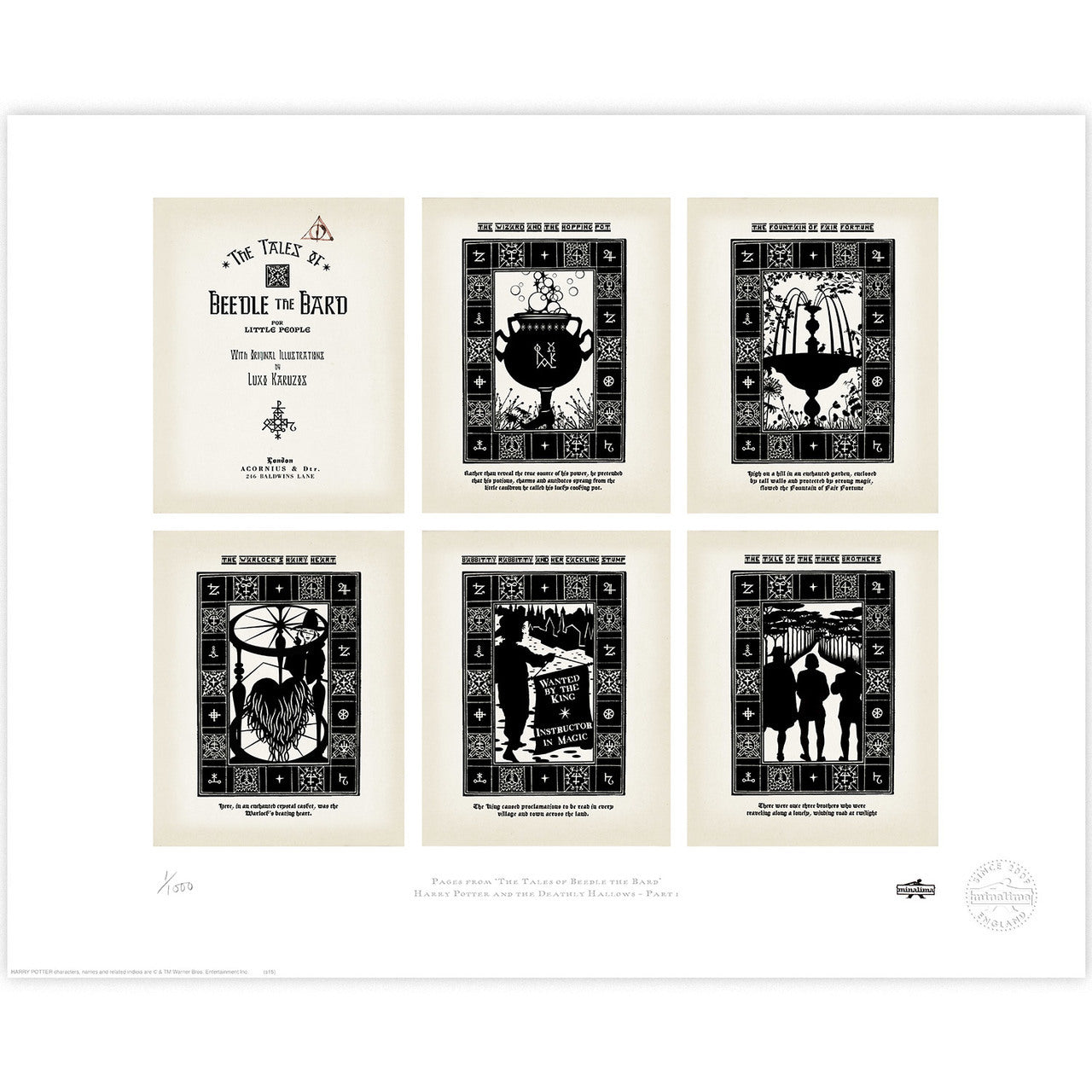 Pages from 'The Tales of Beedle the Bard' Limited Edition Art Print
