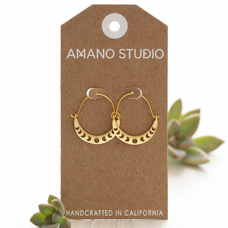 Phases of the Moon Crescent Earrings