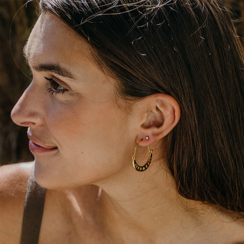 Phases of the Moon Crescent Earrings